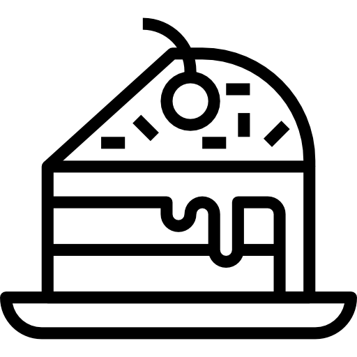 Line drawing of a piece of cake